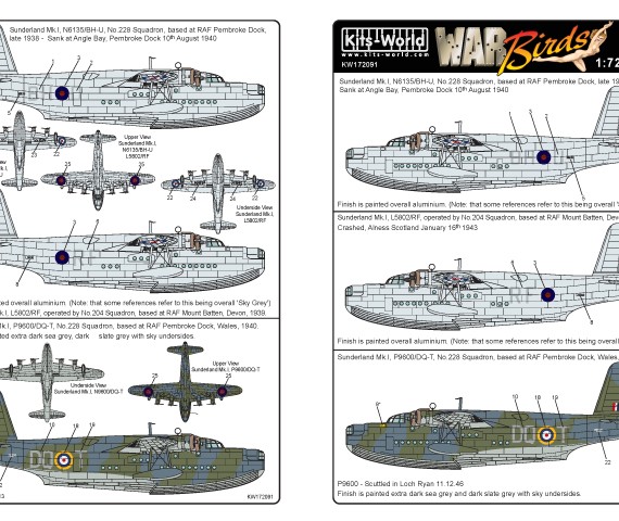 Short Sunderland Mk. 1's - 228 Sqn & 204 Sqn RAF