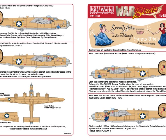 Consolidated B-24D Liberator - "Snow White and the Seven Dwarfs" with "Pink Elephant"