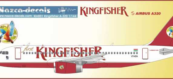 Airbus A320 - Kingfisher Airlines - with textured windows