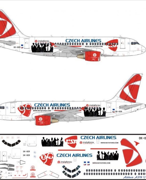 Airbus A319 - Czech Airlines "Men In Black"