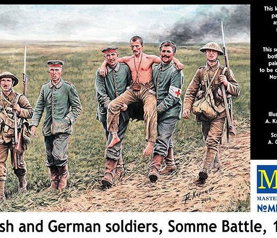 British and German Soliders, Somme Battle, 1916