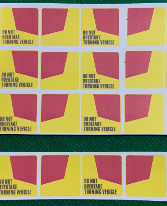 Do not over take square red / yellow - Water slide decals