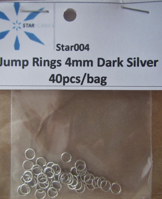 Jump Rings 4mm Dark Silver - 40pcs per bag Jump Rings 4mm Dark Silver - 40pcs per bag