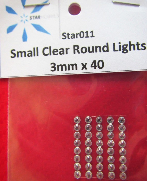 Small Clear Round Lights 3mm x 40