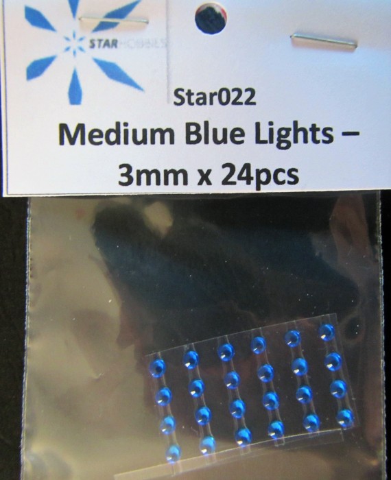 Medium Blue Lights - 3mm x 24pcs