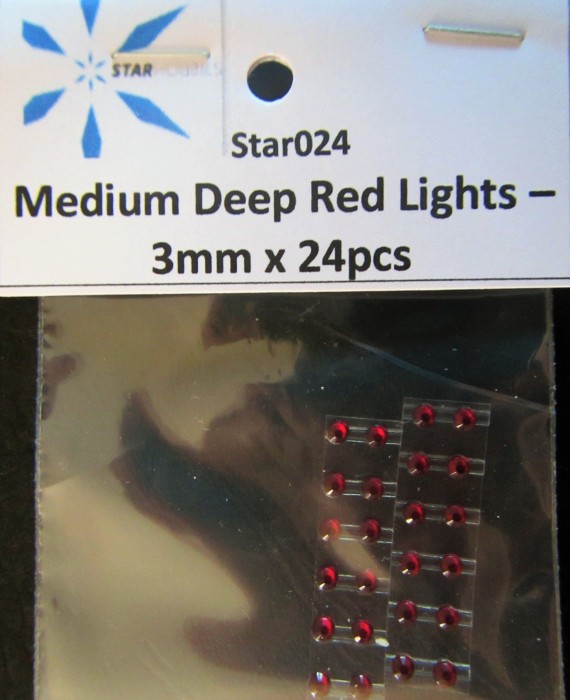 Medium Deep Red Lights - 3mm x 24pcs Medium Deep Red Lights - 3mm x 24pcs