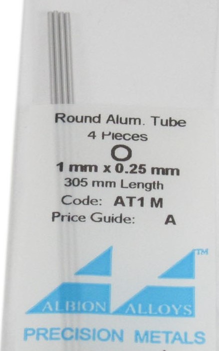 Aluminium Tube 1mm x 0.25mm x 305mm (4)