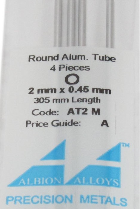 Aluminium Tube 2mm x 0.45mm x 305mm (4)