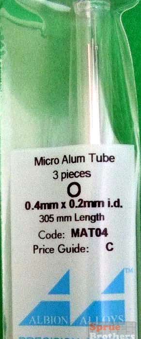 Aluminium Micro Tube 0.4mm x 0.2mm x 305mm (3)