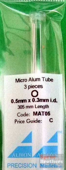 Aluminium Micro Tube 0.5mm x 0.3mm x 305mm (3)