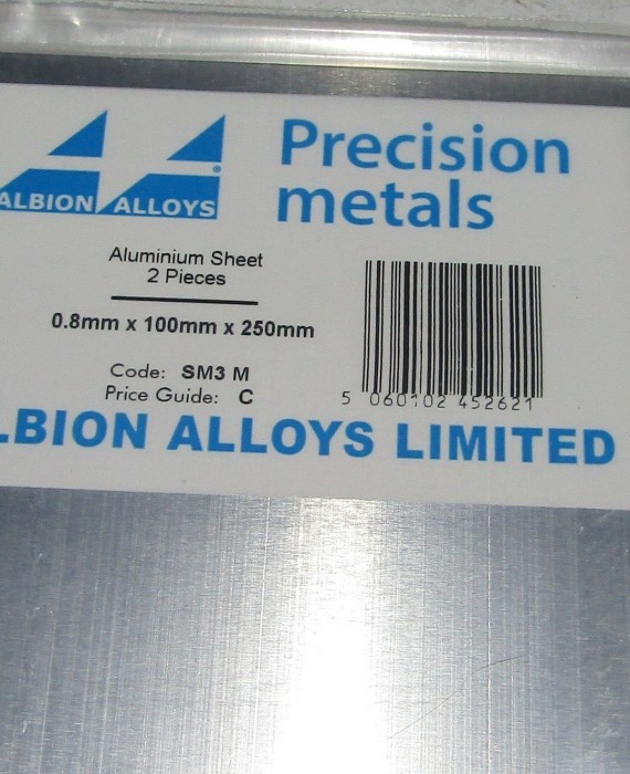 Aluminium Sheet 2 Pieces - 0.8mm x 100mm x 250mm