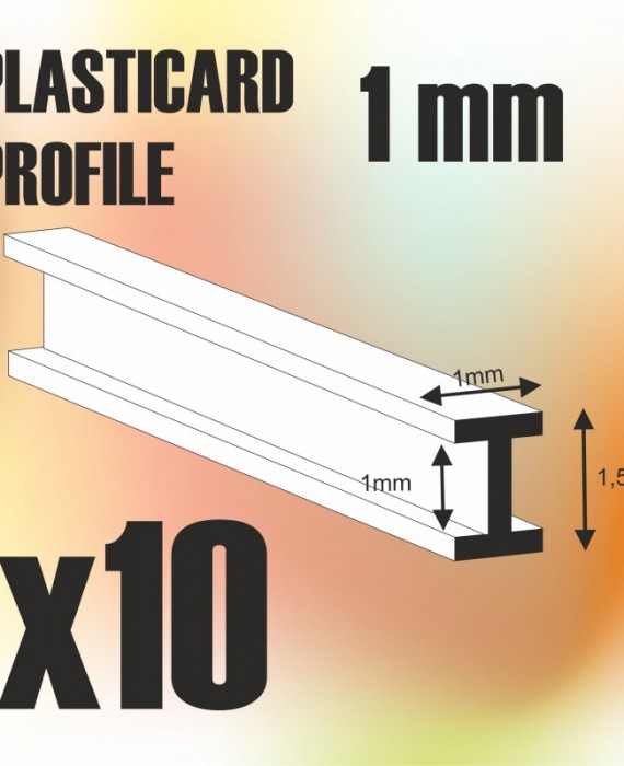 ABS Plasticard - Profile DOUBLE-T 1mm x 10pcs