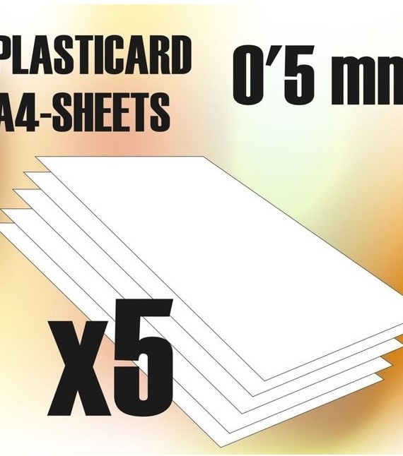 ABS Plasticard A4 - 0.5mm COMBO x 5 sheets