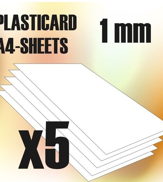 ABS Plasticard A4 - 1mm COMBO x 5 sheets