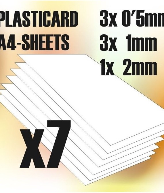 ABS Plasticard A4 - Variety 7 sheets pack