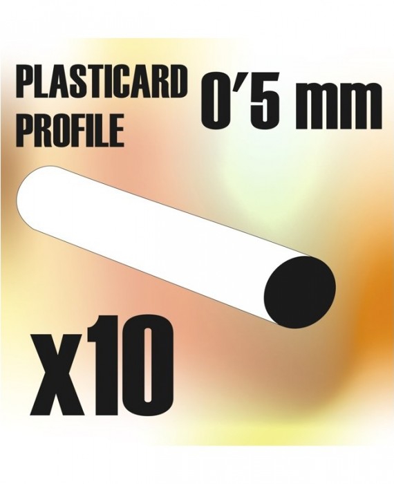 ABS Plasticard - Profile ROD 0.5mm x 10pcs