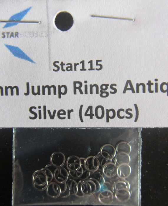 4mm Jump Rings Antique Silver (40pcs)