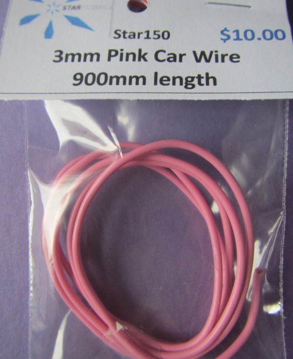 3mm Pink Car Wire - 900mm Length