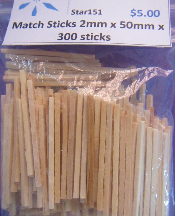 Match Sticks 2mm x 50mm x 300pcs Match Sticks 2mm x 50mm x 300pcs