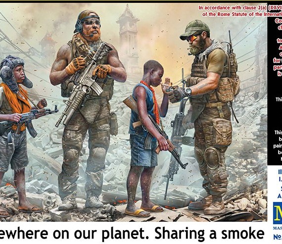 Somewhere on our planet.  Sharing a smoke.