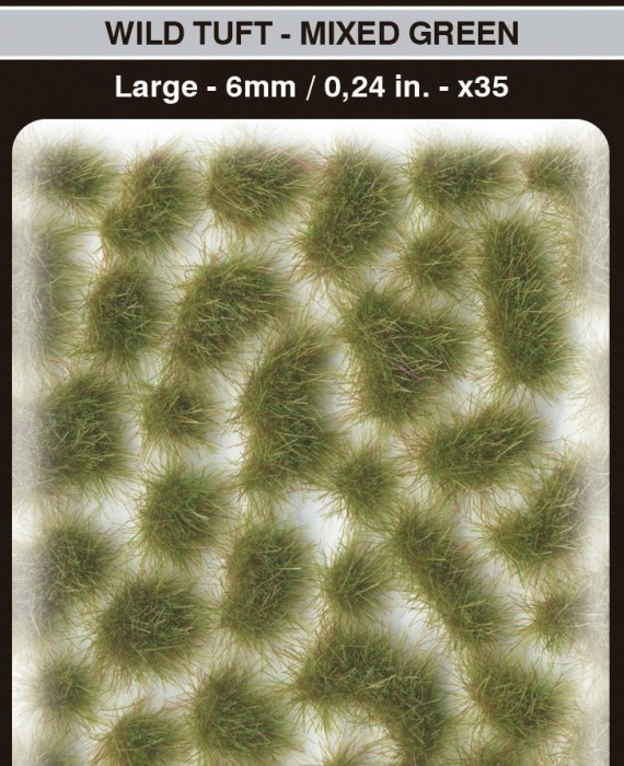 Wild Tuft - Mixed Green - Large 6mm / 0.24in x 35pcs