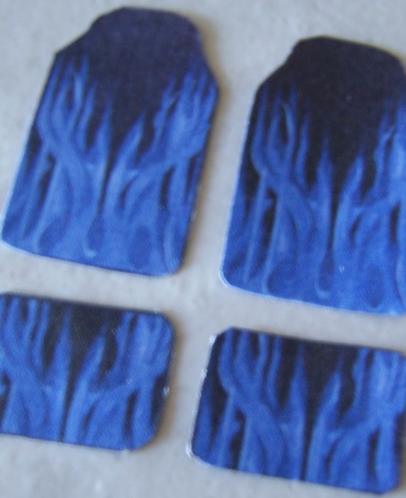 Blue Flames Car Mat Set