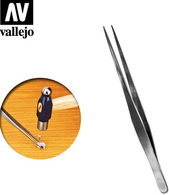 Straight Tip Stainless Steel Tweezers (175mm)