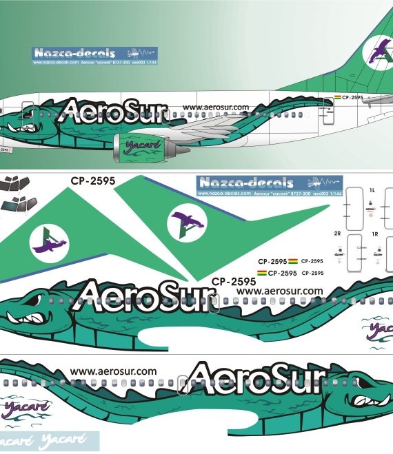 Boeing 737-300 - Aerosur Airlines - Special Alligator Scheme