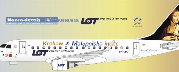 Embraer EMB-170-6 - Lot Polish Airline Cracow City - featuring "Leonardo da Vinci's - Lady with an Ermine"