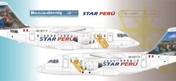 BAe146-100 – Star Peru Airlines – Photorealistic Tailart 5 (Arequipa 2)