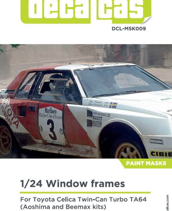 Window Frames for Toyota Celica Twin-Can Turbo TA64 (Aoshima & Beemax Kit)