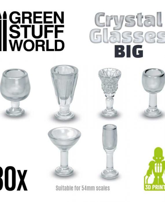 Crystal Glasses - Big Cups - 30Pcs