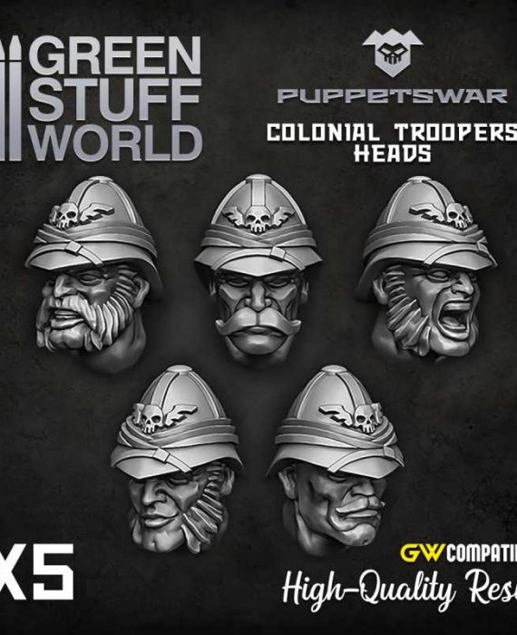 Colonial Troopers Heads - 5 Pcs