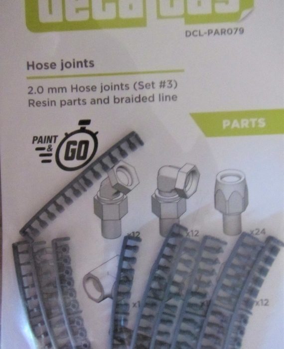 2.0mm Hose Joints (Set # 3) Resin Parts & Braided Line