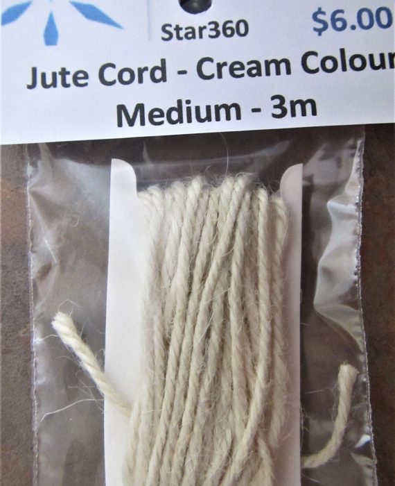 Jute Cord - Cream Colour Medium - 3m