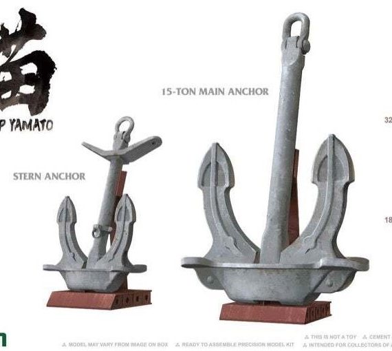 Battleship Yamato Anchor set - Stern Anchor & 15-ton Main Anchor