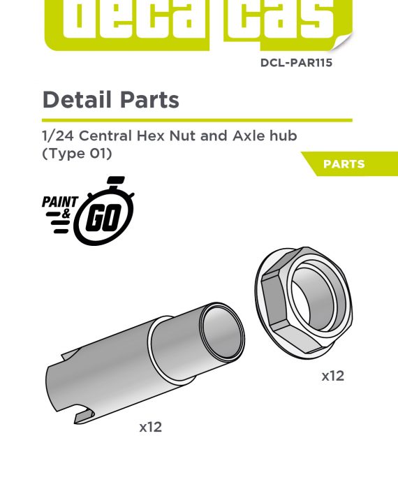 Central hex nut and axle hub for BBS rims  (Type 01)