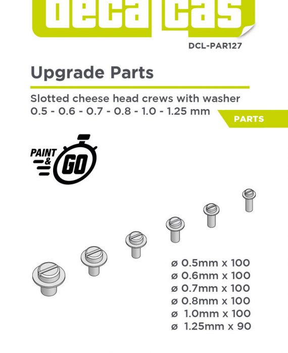 Slotted cheese head screws with washer 0.5 - 0.6 - 0.7 - 0.8 - 1.0 - 1.25mm