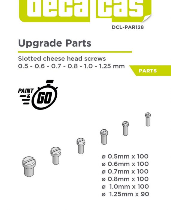 Slotted cheese head screws 0.5 - 0.6 - 0.7 - 0.8 - 1.0 - 1.25mm