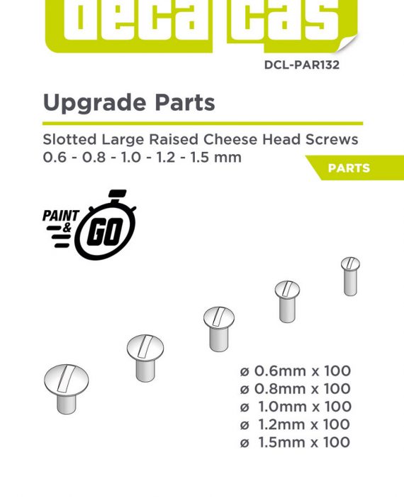 Slotted large raised cheese head screws 0.6 - 0.8 - 1.0 - 1.20 - 1.5mm