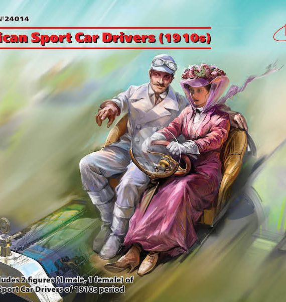 American Sports Car Drivers 1910's 2 Figure's 1 Male and 1 Female