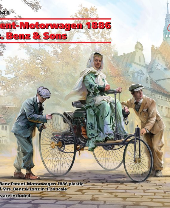 Benz Patent-Motorwagen 1886 with Mrs. Benz and Sons Benz Patent-Motorwagen 1886 with Mrs. Benz and Sons